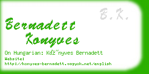 bernadett konyves business card